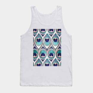 Peacock Feathers Eye // pattern // teal blue and metal coral rose Tank Top